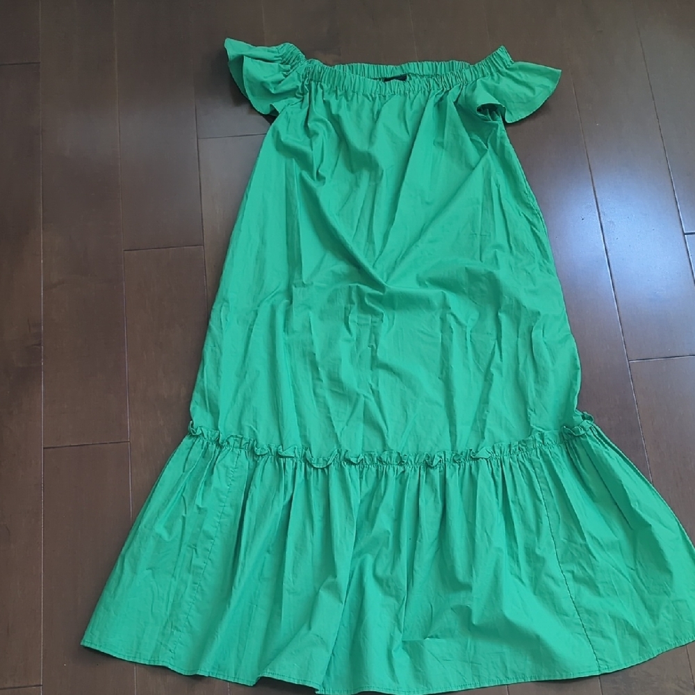 Who What Wear Green Ruffled Tiered Sundress